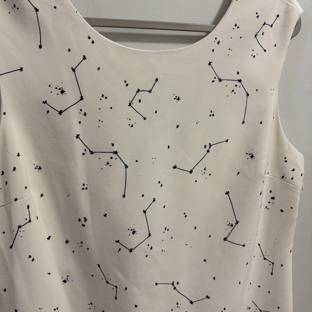 Zara White Constellation Summer Dress with Stars‎ and Cut out Size XXL